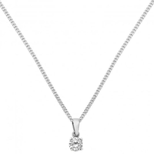 Acotis Silver Pendant On Chain Zirconia G3060CZ