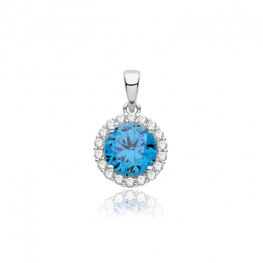 Acotis Silver Pendant Rhodium Plated Zirconia G61123