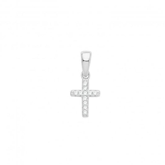 Acotis Silver Cross Rhodium Zirconia Set G61078