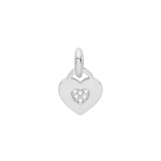 Acotis Silver Pendant Set Rhodium Zirconia Heart G61068