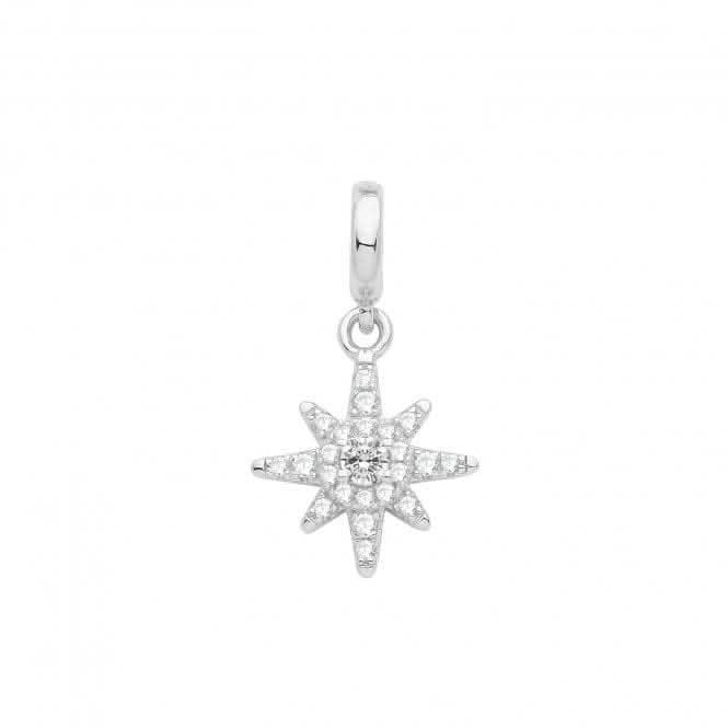 Acotis Silver Pendant Set Rhodium Zirconia Star G61090