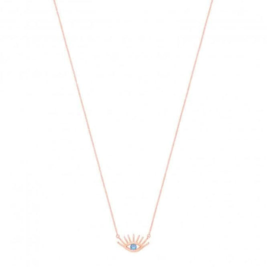 Acotis Silver Necklace Rose Gold Plated Evil Eye G3392R