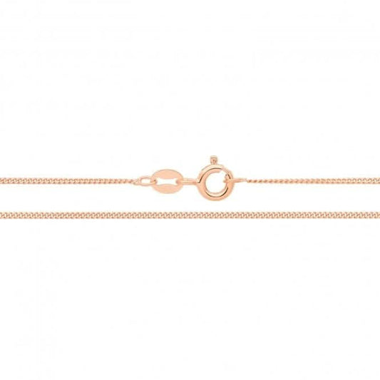 Acotis Silver Chain Rose Gold Plated Fine Curb G1039R