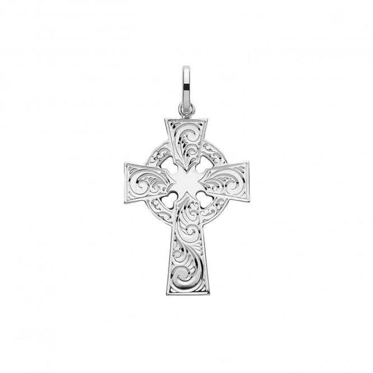 Acotis Silver Cross Necklace H Engraved Pendant G61050E