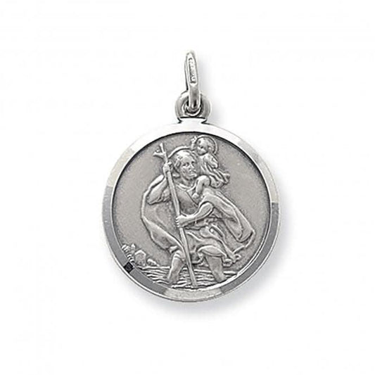 Acotis Silver Pendant St Christopher Double-Sided G6137