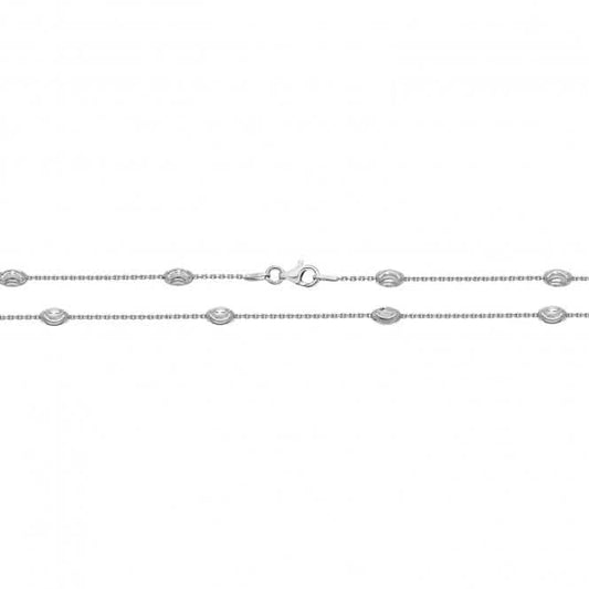 Acotis Silver Chain Station Oval Moon G1302