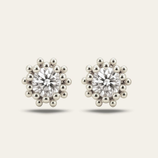 Silver White Topaz Seren Studs