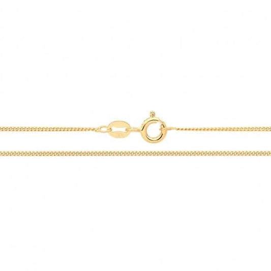 Acotis Silver Chain Yellow Gold Plated Fine Curb G1039Y