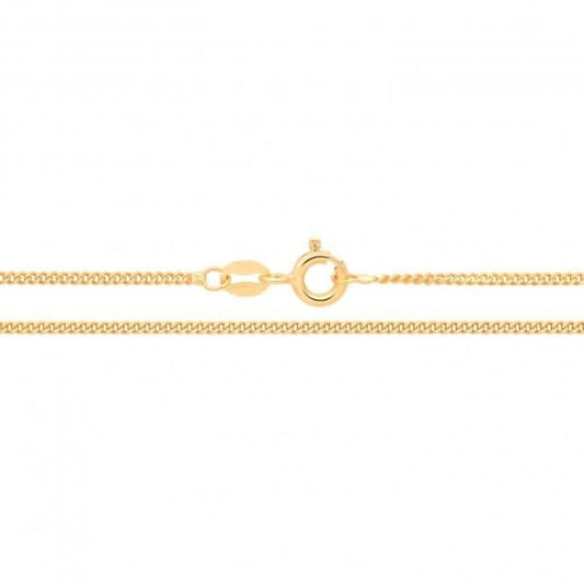 Acotis Silver Chain Yellow Gold Plated Fine Curb G1058Y
