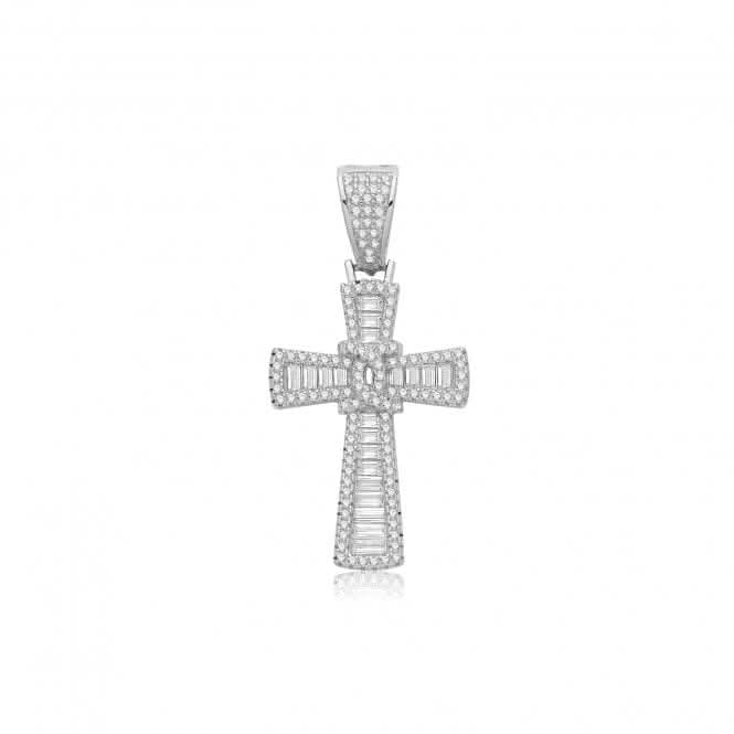 Acotis Silver Cross With Zirconia Accents Pendant G61141