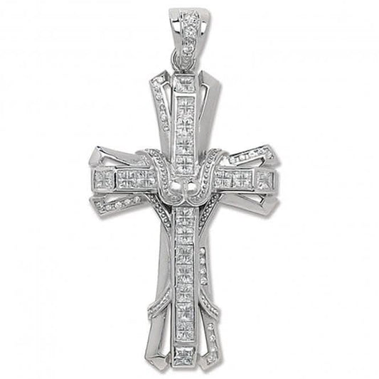 Acotis Silver Pendant Zirconia Cross G6236