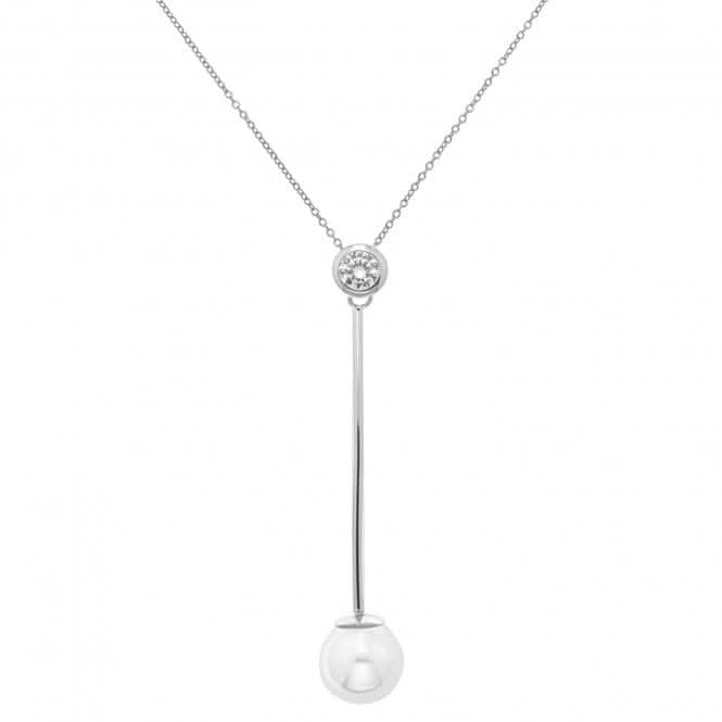 Acotis Silver Necklace Zirconia Pearl G3357