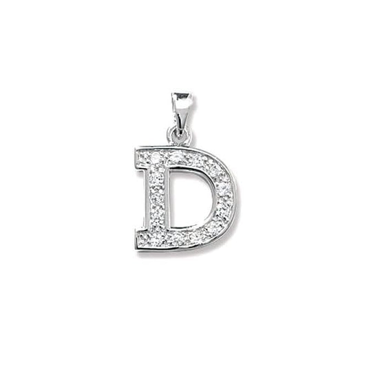 Acotis Silver Pendant Zirconia Initial G6124/D