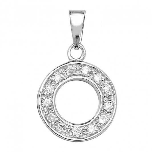 Acotis Silver Pendant Zirconia Initial G6124/O