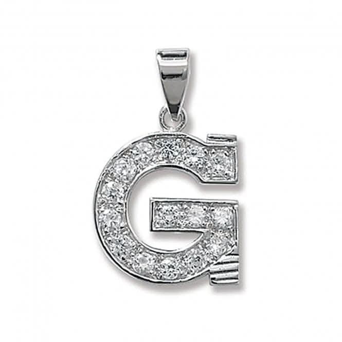 Acotis Silver Pendant Initial with Zirconia Detail G6125/G