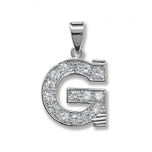 Acotis Silver Pendant Initial with Zirconia Detail G6125/G