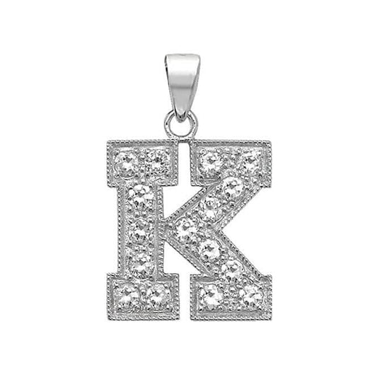 Acotis Silver Pendant Zirconia Initial G6126/K