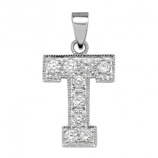Acotis Silver Pendant Zirconia Initial G6126/T