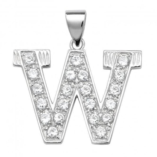 Acotis Silver Pendant Zirconia Set Initial G6127/W