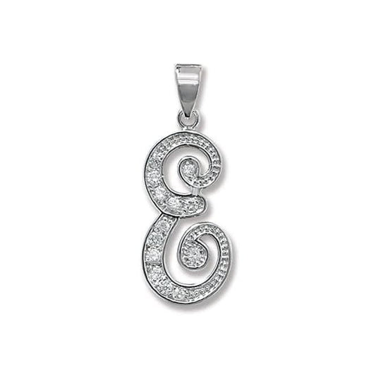 Acotis Silver Pendant Initial With Zirconia Accent G6128E