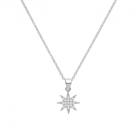 Acotis Silver Necklace Star Zirconia G3360