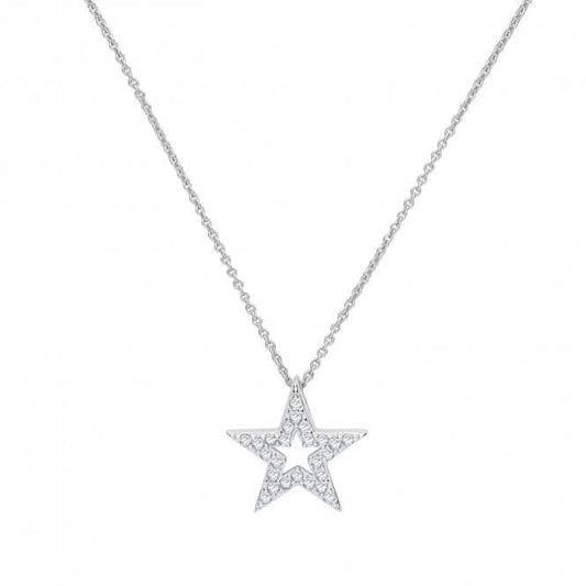 Acotis Silver Necklace Star with Zirconia Accent G3370