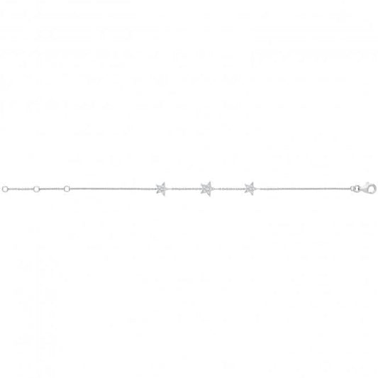 Acotis Silver Bracelet Zirconia Triple Star G3363B