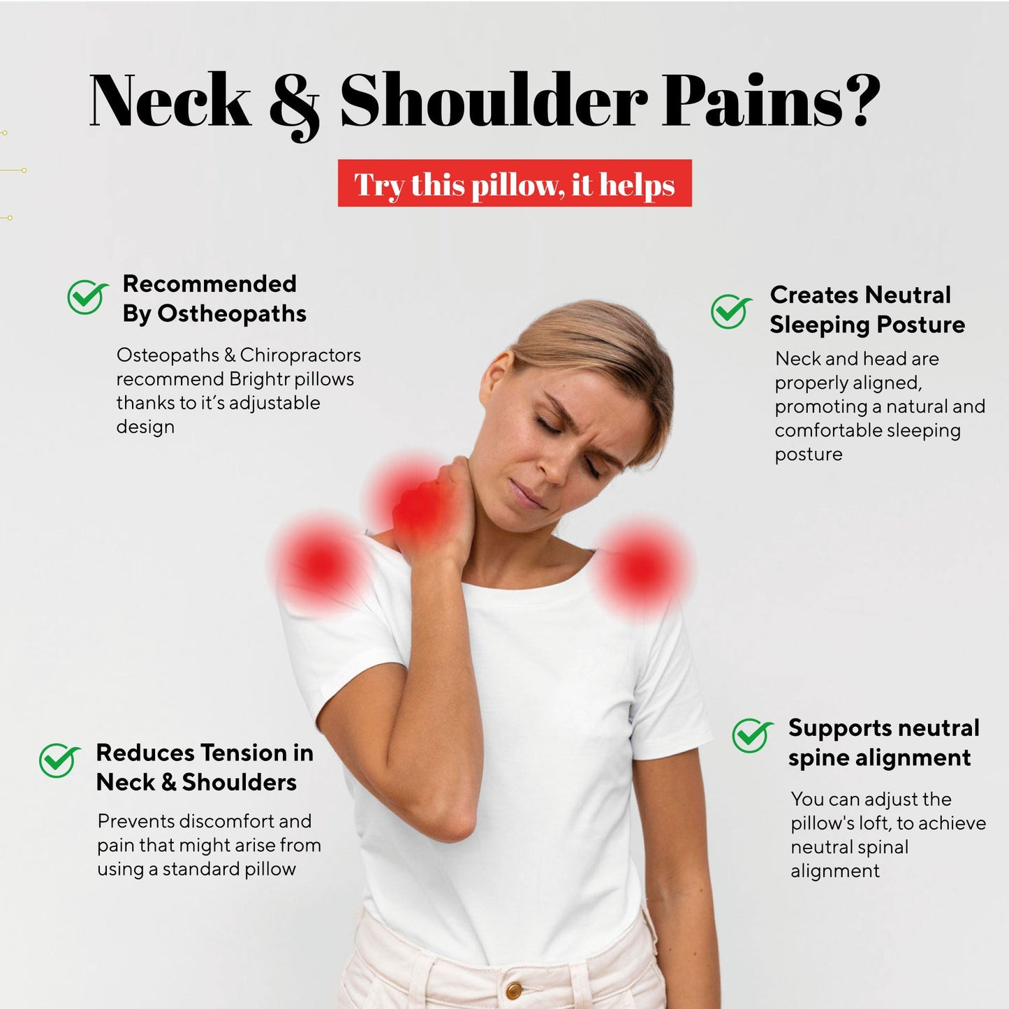 Brightr® Stella Hybrid Neck Relief pillow