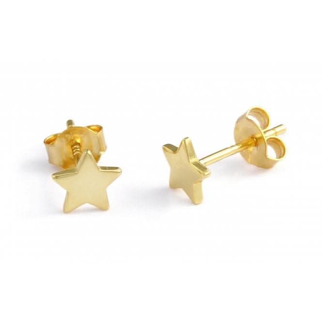 Sterling Silver Gold Plated Star Stud Earrings