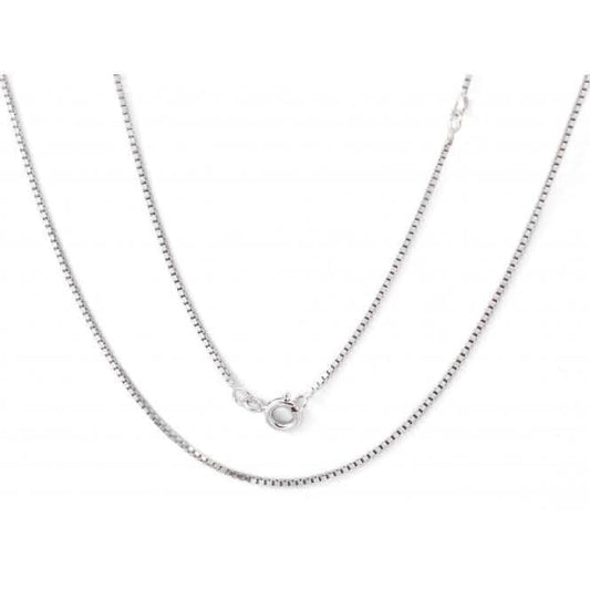 Sterling Silver Rhodium Plated Box Chain ERLN046