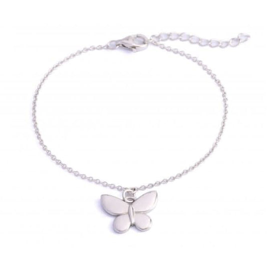 Sterling Silver Rhodium Plated Butterfly Bracelet ERLB003