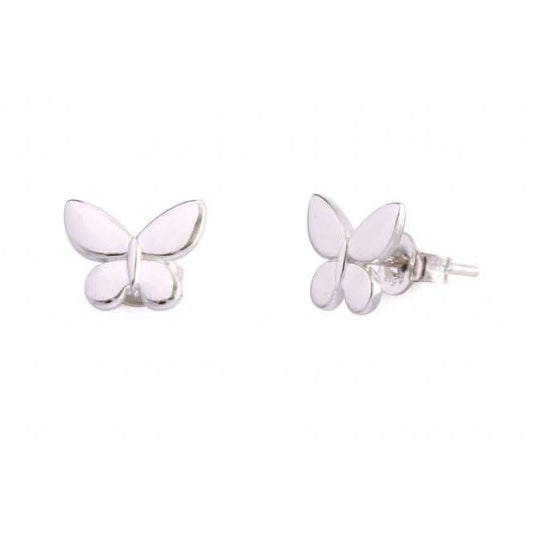 Sterling Silver Rhodium Plated Butterfly Earrings ERLE002