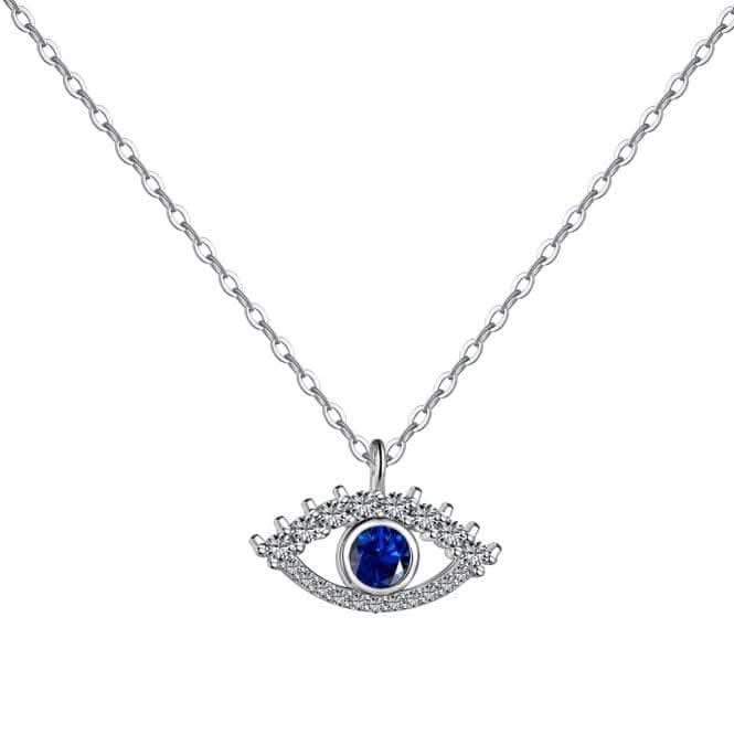 Sterling Silver Rhodium Plated Evil Eye Necklace ERLN041