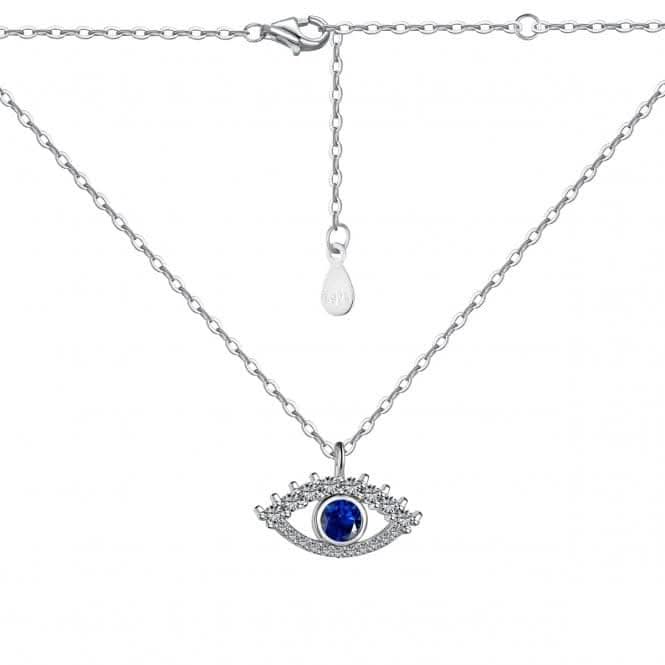 Sterling Silver Rhodium Plated Evil Eye Necklace ERLN041