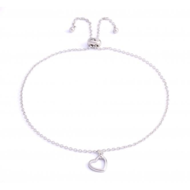 Sterling Silver Rhodium Plated Heart Bracelet ERLB004