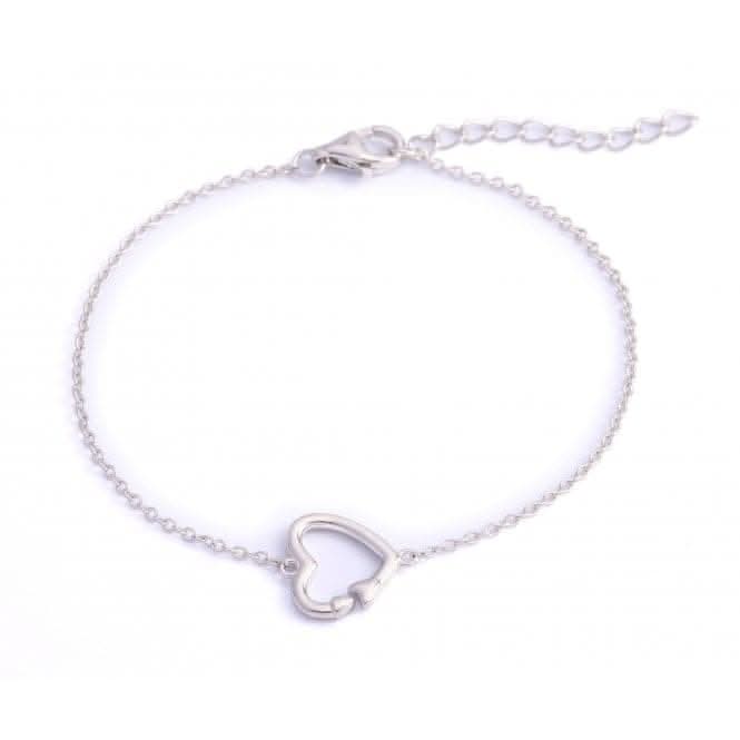 Sterling Silver Rhodium Plated Heart Bracelet ERLB010