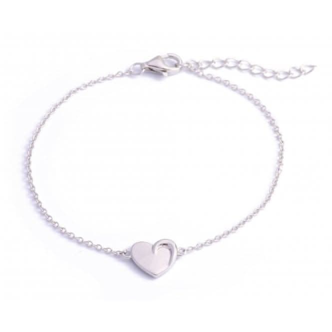 Sterling Silver Rhodium Plated Heart Bracelet ERLB011