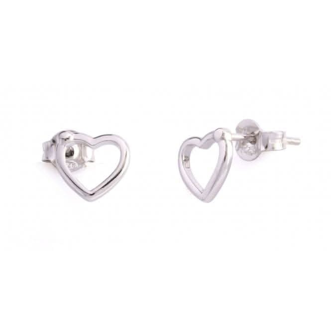 Sterling Silver Rhodium Plated Heart Earrings ERLE003