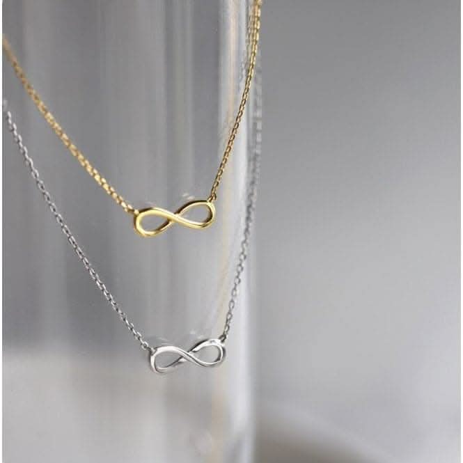 Sterling Silver Rhodium Plated Infinity Necklace ERLN005