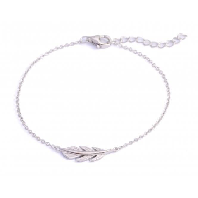 Sterling Silver Rhodium Plated Leaf Bracelet ERLB001