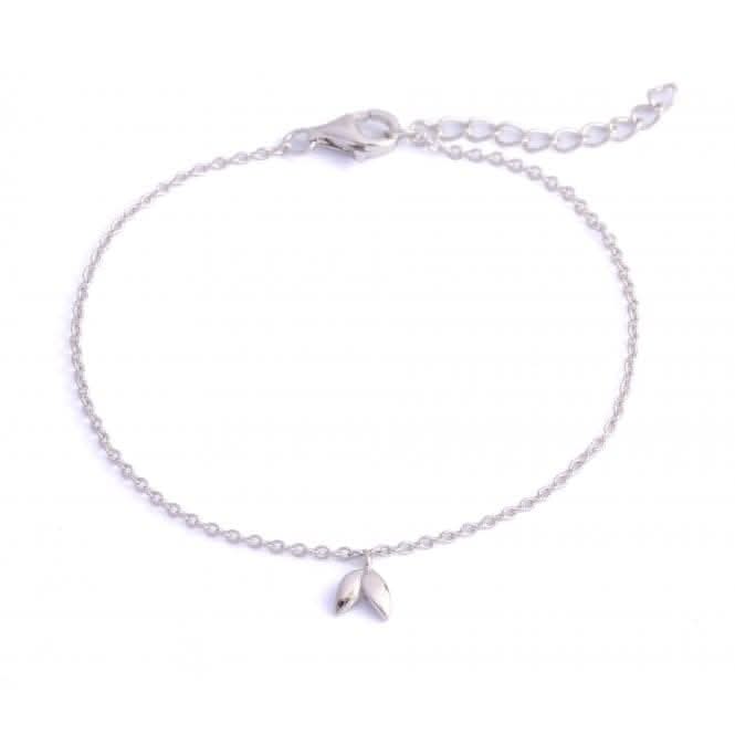 Sterling Silver Rhodium Plated Leaf Bracelet ERLB008