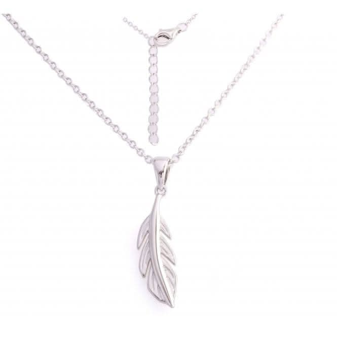 Sterling Silver Rhodium Plated Leaf Necklace ERLN001
