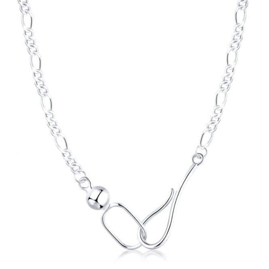 Sterling Silver Rhodium Plated Link Necklace ERLN009