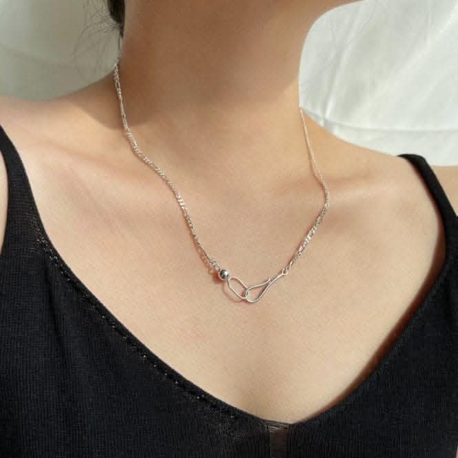 Sterling Silver Rhodium Plated Link Necklace ERLN009