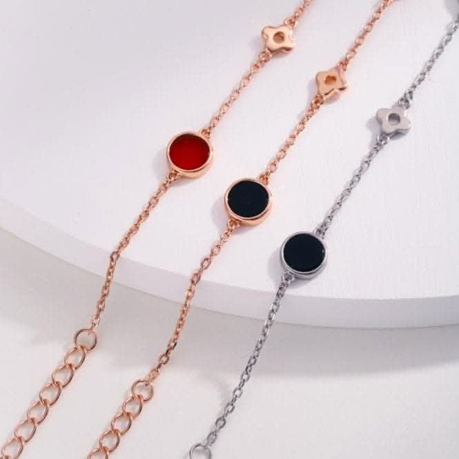 Sterling Silver Rhodium Plated Lucky 4 Leaf Bracelet ERLB012