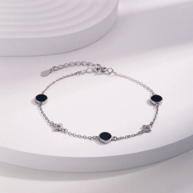 Sterling Silver Rhodium Plated Lucky 4 Leaf Bracelet ERLB012