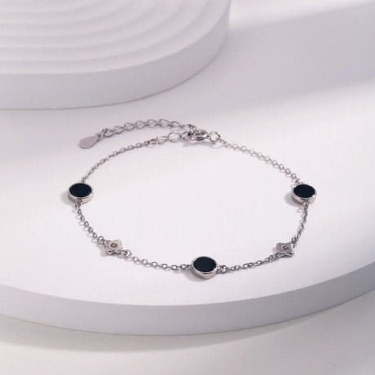 Sterling Silver Rhodium Plated Lucky 4 Leaf Bracelet ERLB012