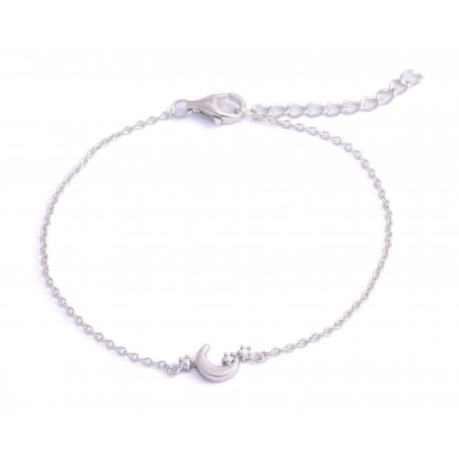 Sterling Silver Rhodium Plated Moon Bracelet ERLB009