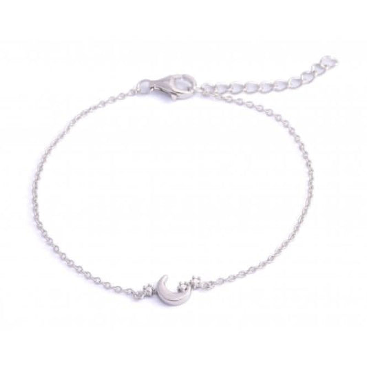 Sterling Silver Rhodium Plated Moon Bracelet ERLB009