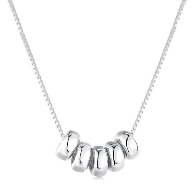 Sterling Silver Rhodium Plated Pebble Necklace ERLN007